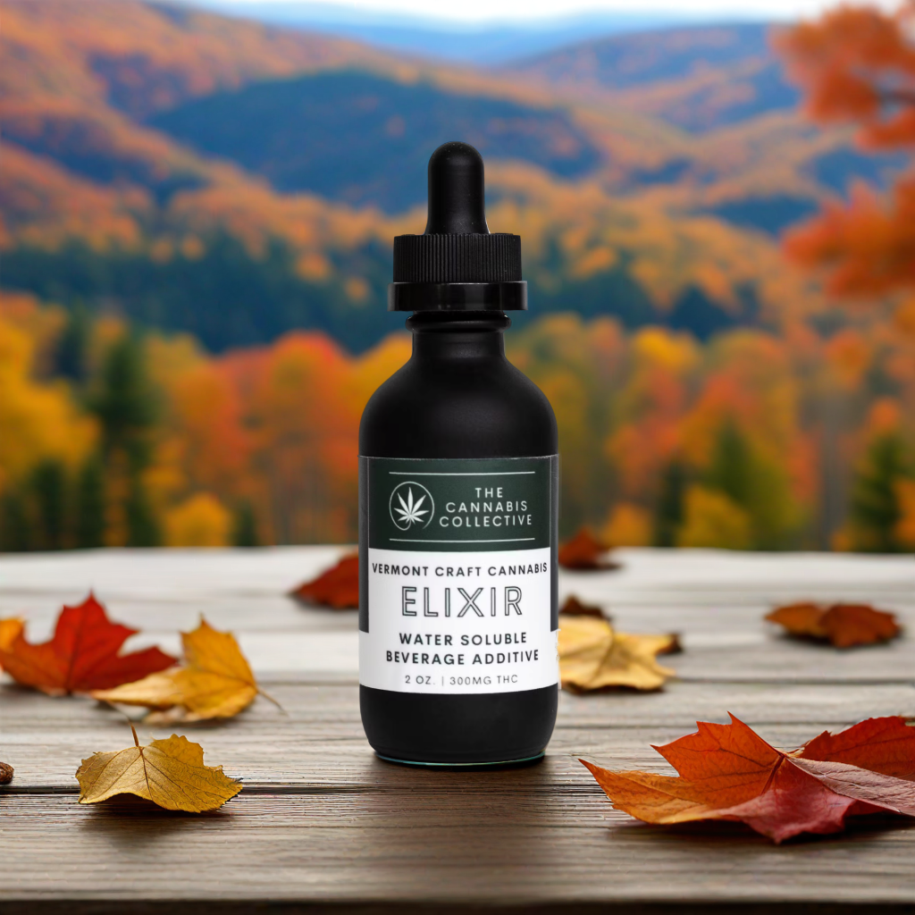 Tincture bottle in fall folliage made with AI photoshoot tool